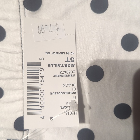 Children's Place Size 5T Black and White Stripes and Polka Dots LeggingPants NWT - Picture 4 of 6